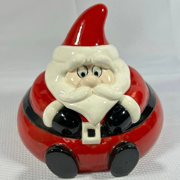 Vintage Santa Clause Ceramic Holiday Candy Dish cookie jar - Picture 1 of 11